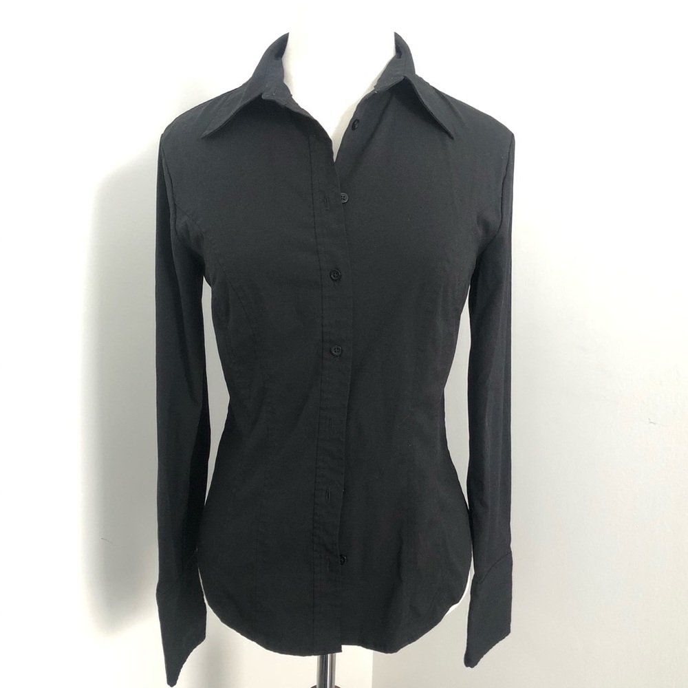 Express Button down black long sleeve shirt